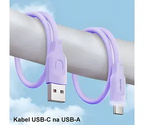 USAMS SJ568 Lithe Series fialová / Nabíjecí a datový kabel / USB-C - USB-C / 66W 6A / 1,2 m