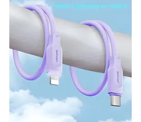 USAMS SJ566 fialová / Datový kabel / Lightning - USB Type-C / 1.2m / 20W PD Fast Charge