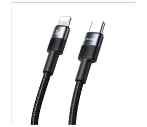 USAMS SJ729 Lightning - USB Type-C datový kabel 1.2m černá / Datový kabel / 30W / Hliníkový