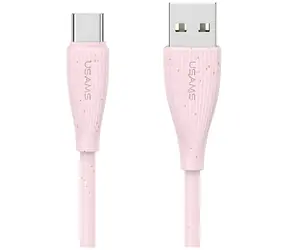 USAMS Green Series SJ714 růžová / Dobíjecí a datový kabel / USB-A na USB-C / 1m / 18W/3A