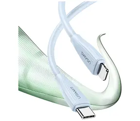 USAMS Green Series SJ717 bílá / Datový kabel / USB-C - Lightning / 1m / 30W