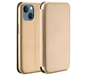 Beline Book Magnetic Case iPhone 14 Plus zlatá / Pouzdro typu kniha / Magnetické zavírání / Apple iPhone 14 Plus 6,7"