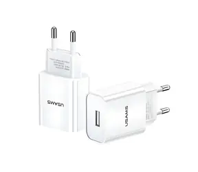 USAMS T18 bílá / Nabíječka / 1x USB / 2.1A
