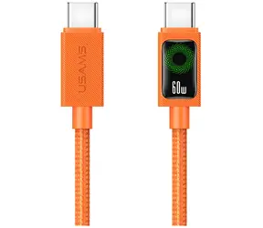USAMS SJ773 oranžová / Datový kabel / USB-C - USB-C / PD 60W / 1,2 m