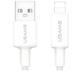 USAMS U90 bílá / Datový kabel / USB-A - Lightning / 2,4 A / 1 m