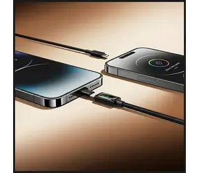 USAMS U92 černá / Datový kabel / USB-C - Lightning / 30W PD / 1,2 m