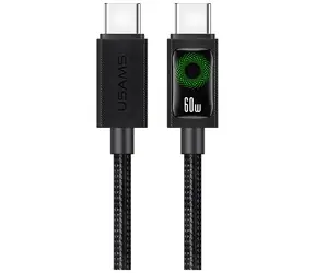 USAMS U92 černá / Nabíjecí a datový kabel / USB-C - USB-C / 60W PD / 1,2m