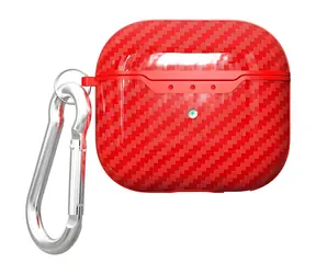 Beline Carbon Cover červená / Pouzdro pro sluchátka / Karbonový vzhled / AirPods 4