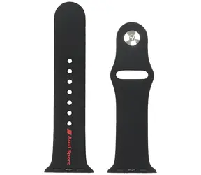 Audi Sport Red Logo černá / Řemínek / Silikonový / Pro Apple Watch 40/41/42 mm