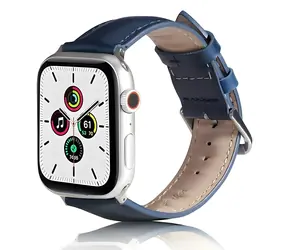 Beline Leather modrá / Kožený pásek pro Apple Watch / 42/44/45/49mm