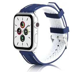Beline Solid Silicone tmavě modro-bílý / Pásek pro Apple Watch / 38/40/41 mm