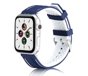 Beline Solid Silicone tmavě modro-bílý / Pásek pro Apple Watch / 42/44/45/49 mm