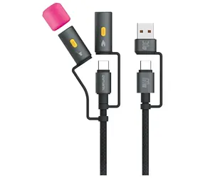 4smarts Explorer 4v1 černá / Kabel USB-C / 60 W / 480 Mb/s / 1 m