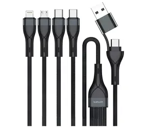 4smarts Nabíjecí kabel 4v1 černá / USB kabel / USB-A + USB-C - Lightning + microUSB + USB-C / 1,2 m