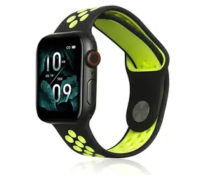Beline Sport Silicone černo-limetkový / Sportovní pásek pro Apple Watch / 42/44/45/49 mm