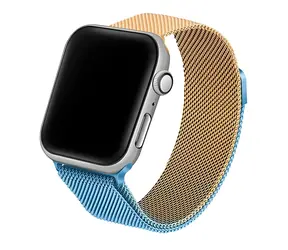 Beline Steel modro-zlatá / Pásek pro Apple Watch / 38/40/41 mm / Nerezová ocel / magnetické zapínání