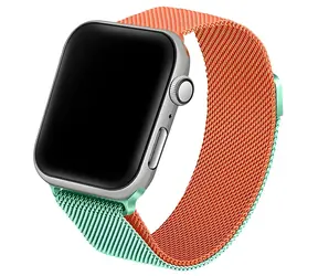 Beline Steel Collection zeleno-oranžová / Řemínek pro Apple Watch / 38/40/41 mm / nerezová ocel / magnetický