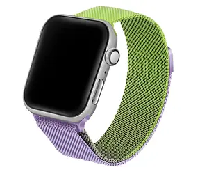 Beline Steel zeleno-fialová / Pásek pro Apple Watch / 38/40/41 mm / nerezová ocel
