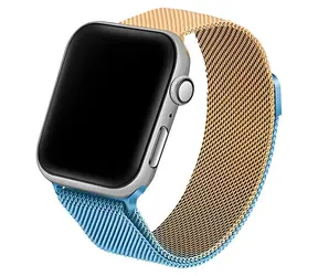 Beline Steel Collection modro-zlatá / Řemínek pro Apple Watch / 42/44/45/49 mm / nerezová ocel / magnetický