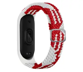 Beline Textilní řemínek Mi Band 7/6/5 červeno-bílá / Řemínek / Textilní