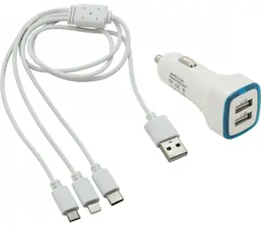 Compass Autonabíječka USB 3v1 2,1A / Autonabíječka / iPhone, Micro USB, USB-C