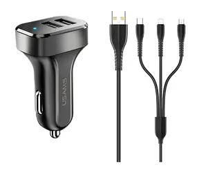 USAMS C13 3v1 sada autonabíječka a kabel černá