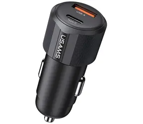USAMS YT Series CC283 černá / Autonabíječka / 60W / 1x USB-A + 1x USB-C