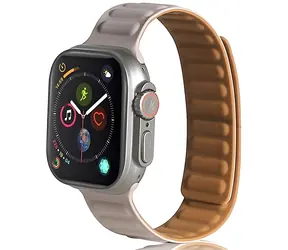 Beline Magnetic šedo-khaki / Pásek pro Apple Watch / 42/44/45/49mm / magnetický