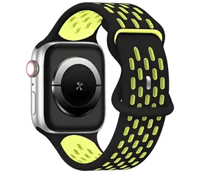 Beline New Sport Silicone černo-žlutá / Sportovní pásek pro Apple Watch / 38/40/41 mm / Silikonový