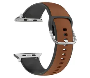 Beline Silico Leather hnědo-černý / Pásek pro Apple Watch / 38/40/41mm / silikon-koženka