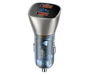 USAMS C29 US-CC154 zlatá / Autonabíječka / 2x USB-A / 45W / QC3.0