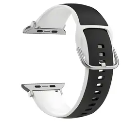 Beline Silico Leather černo-bílý / Pásek pro Apple Watch / 38/40/41mm / silikon-koženka