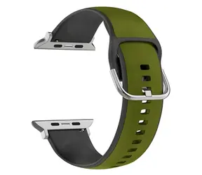 Beline Silico Leather zeleno-černý / Pásek pro Apple Watch / 38/40/41mm / silikon-koženka