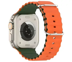 Beline Silicone Waves zeleno-oranžová / Pásek pro Apple Watch / 38/40/41mm