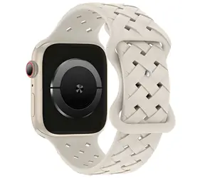 Beline Silicone Woven béžová / Řemínek pro Apple Watch / 38/40/41mm / silikonový