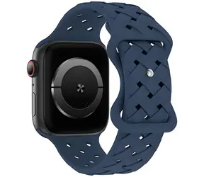 Beline Silicone Woven modrá / Řemínek pro Apple Watch / 42/44/45/49mm / silikonový