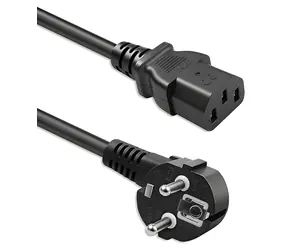Napájecí kabel Schuko - IEC C13 pravoúhlý 2 m / Napájecí kabel / CEE7/7 - IEC C13 / 3x0,75 mm2 / měď