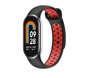 Beline Design Mi Band 8/9/10 černo-červená / Řemínek / silikonový