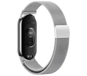 Beline Magnetic stříbrná / Řemínek / Xiaomi Mi Band 10/9/8 / magnetický / kovový