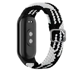 Beline Textile černo-bílá / Řemínek pro Xiaomi Mi Band 8/9/10 / textilní