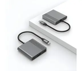 USB-C Multiport adaptér 3v1 šedá / Adaptér / HDMI 4K 60Hz / USB-A / USB-C PD 90W