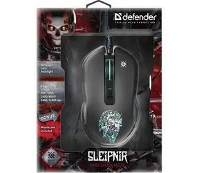 SLEIPNIR GM-927 černá / Herní myš / drátová / optická / 12800 DPI / 5 tlačítek / RGB podsvícení