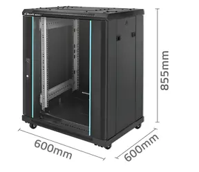 19" rozvaděč nástěnný 15U / Rozvaděč / 600×600×855 mm / Ocelová konstrukce