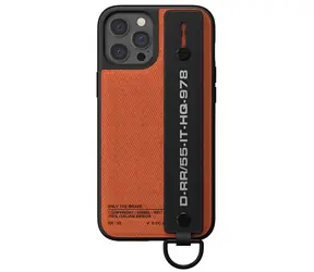 Diesel Handstrap Case Utility Twill černo-oranžová / Kryt / Apple iPhone 12, 12 Pro / TPU / S poutkem na ruku