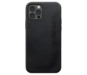 Diesel Moulded Case Premium Leather Wrap černá / Kryt / Apple iPhone 12 Pro Max / Pravá kůže