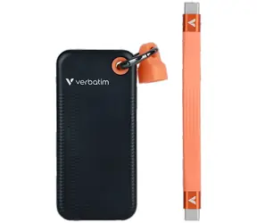 Verbatim Pocket SSD 512GB černá/oranžová / Externí SSD / USB-C 3.2 Gen 2 / R: 1000 MB/s / W: 1000 MB/s