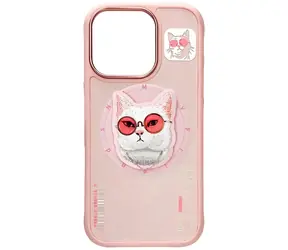 Nimmy Glasses Cool Cat MagSafe kryt iPhone 16 Pro Max růžová / Kryt / MagSafe / Apple iPhone 16 Pro Max