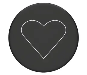 PopSockets 2 White Heart Black / Držák telefonu / Skládací madlo a stojánek