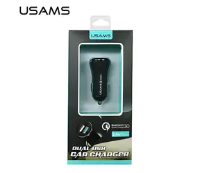 USAMS US-CC028 Dual USB Autonabíječka černá / 2x USB / QC3.0