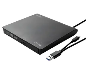 AK-59 černá / Vypalovačka DVD±RW / Externí / Slim / USB-C/USB-A